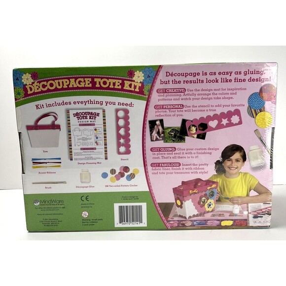 D.I.Y. Tote Craft Kit For Kids - Decoupage Tote Kit - Includes Everything Needed - Picture 3 of 7